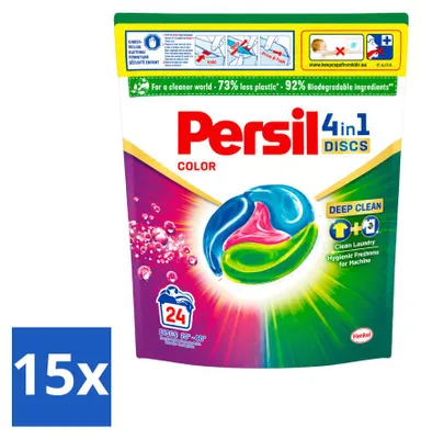 Produktbild von 15 x Persil 4-in-1 Discs Color Waschmittelkapseln für Buntwäsche - Vorteilspackung - 15 Stücke