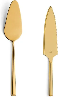 Immagine prodotto di Set di posate per dolci - 2 pezzi - Oro - Acciaio inossidabile