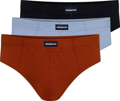Produktbild von Henderson Herren Slipy 3er Pack - 100% Baumwolle, Klassischer Schnitt, Atmungsaktiv und Bequem, Elastischer Bund, Vielseitige Farben, Ideal für Täglichen Gebrauch, Hochwertige Unterwäsche, Multicolor M