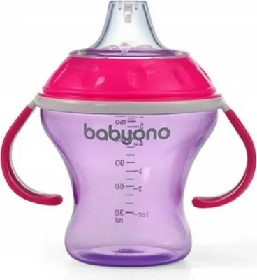 Produktbild von Tropfsicherer Becher mit Trinkflasche BabyOno - lila/rosa