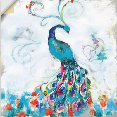 Produktbild von ARTland Wandbild, selbstklebend Konfettipfau I Größe: 40x40 cm