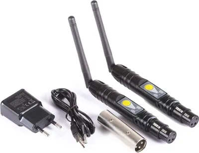 Produktbild von 2x ETEC Wireless 2.4G Funk WLAN DMX Sender / Empfänger inkl. Adapter