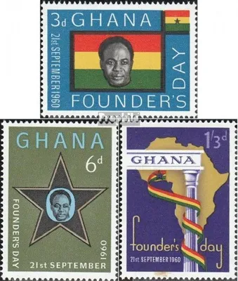 Produktbild von Briefmarken Ghana 1960 Mi 88-90 (kompl.Ausg.) postfrisch Nkrumah