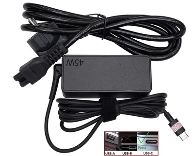 Produktbild von 45W USB-C Netzteil Ladegerät kompatibel mit Laptop Notebook MacBook Lenovo HP Dell