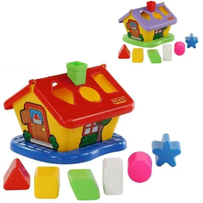 Produktbild von Polesie Steckspiel Haus Sortierspiel 3354, bunter Formsortierer mit sechs Formen