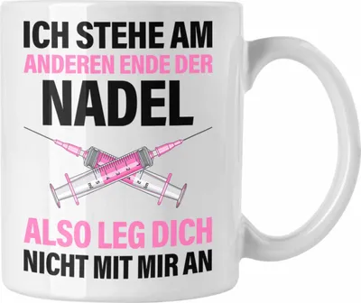 Produktbild von Trendation - Krankenschwester Tasse Geschenk Propofol Spritze Geschenk Krankenschwestern Kaffeetasse Ärtzin Arzthelferin (Weiß)