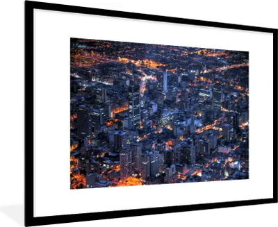 Produktbild von MuchoWow® Gerahmtes Poster Die kolumbianische Hauptstadt Bogota bei Nacht 90x60 cm - Poster mit Schwarzem Bilderrahmen Wandposter Rahmen Foto Bilder - Wanddekoration - Fotos