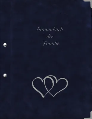Produktbild von Stammbuch der Familie BERLIN Hochzeit, A4 Velours blau mit Buchschrauben, für Urkunden in allen Formaten von Standesamt und Kirche, Einlagen in Hüllen