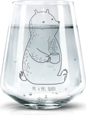 Produktbild von Mr. & Mrs. Panda Glas Bär Kaffee - Transparent - Geschenk, Wasserglas, Teddy, Guten Morgen, Tumbler, Becherglas, Coffee, Bären, Motivation, Trinkgefäß, Wasserbecher