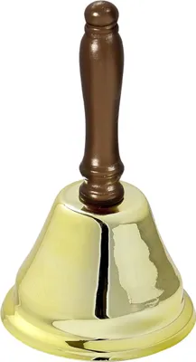 Produktbild von Weihnachtsmann Glocke 15 cm | Gold mit schwarzem Griff