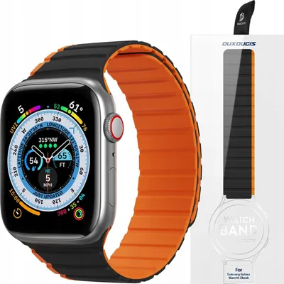 Produktbild von Dux Ducis Magnetisches Armband für Apple Watch (SE, 9-1) - LD Version, Schwarz-Orange, Größen 41/40/38 mm