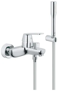 Image de Grohe Eurosmart Cosmopolitan Mitigeur de bain avec support de douche et flexible de douche chromé - 32832000