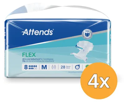 Productafbeelding van 4x Attends Flex 8 Maat M 75-105 Cm (28 stuks)