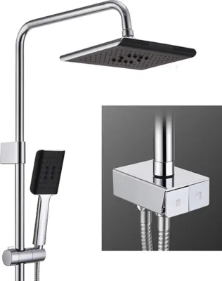 Produktbild von Homelody Duscharmatur,Duschsystem ohne Armatur,Dusche Komplett für Badezimmer,Komplettdusche mit Brause/Duschkopf/Handbrause/Brausestange,Edelstahl