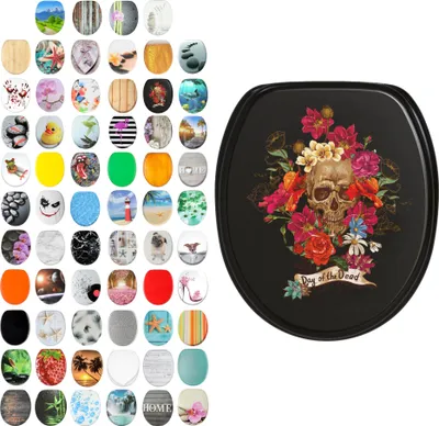 Produktbild von SANILO® WC-Sitz mit Absenkautomatik und Schnellverschluss Day of the Dead, Toilettendeckel direkt vom Hersteller, Klodeckel, Klobrille, WC Deckel