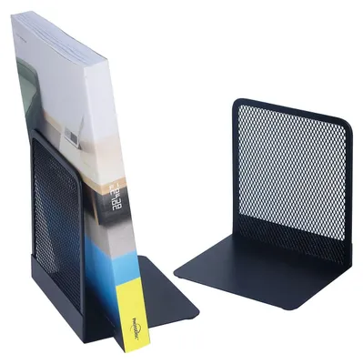 Bücherstützen Office, 2er-Set, Drahtmetall, schwarz