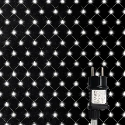 Obrázok produktu pre LED svetelný reťazec Peviasot, dĺžka 4,5 x 1,6 m, 300 LED, sieťová dekorácia na Vianoce, napájanie zo siete, vhodné na dekoráciu kríkov, záhrady, stromov, interiéru, balkóna, na párty a iné príležitosti, farba: studená biela