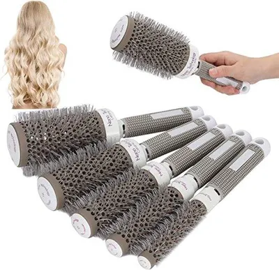 Produktbild von Famanu Haarbürsten-Set - Rundbürste und Paddle Brush für nasses und trockenes Haar