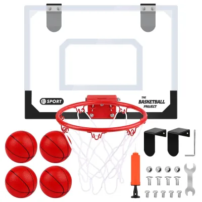 Produktbild von Mini-Basketballkorb - Basketballbrett - Basketballring für Kinder - Wandmontage - Indoor-Sportset - Inklusive Zubehör - Basketballspiel