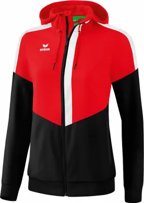 Produktbild von Erima Squad Tracktop Jacke Mit Kapuze Damen - Rot / Schwarz / Weiß