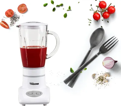 Produktbild von Tristar BL-4431 Mixer – Edelstahlklingen – 2 Geschwindigkeiten - 450 ml Glaskanne - Kompakt