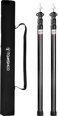 Obrázok produktu pre Verstellbare 3-teilige Zeltstangen, tragbare, leichte Aluminiumpole, 3 Meter, 2 Stück, für Camping, Schutz, Hängematte, Regenschutz