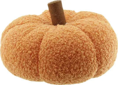 Produktbild von Herbstdeko Kürbis Plüsch 18 cm orange-braun