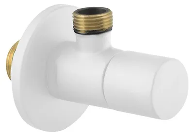 Productafbeelding van Sapho hoekventiel met rozet, rond, 1/2" x 3/8", mat wit