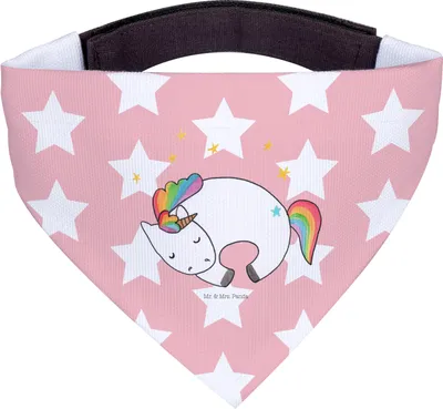 Produktbild von Mr. & Mrs. Panda Hundehalstuch Einhorn Nacht - Rot Pastell - Geschenk, Halstuch Hund, Unicorn, Hunde Dreieckstuch, Einhörner, Menschen, Hunde-Halstuch, Realität, Tuch