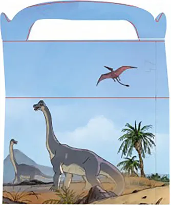 Produktbild von Dinosaurier Geschenkboxen 6 Stück Dino T-Rex Tisch-Deko Kindergeburtstag