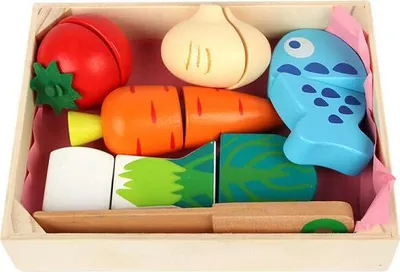 Produktbild von 360Home Holzkiste Lebensmittelspielzeug aus Holz Küchenspielzeug