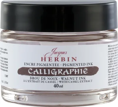 Produktbild von Jacques Herbin 3x Pigmentierte Kalligrafietine 40ml - Brou de noix 11300T