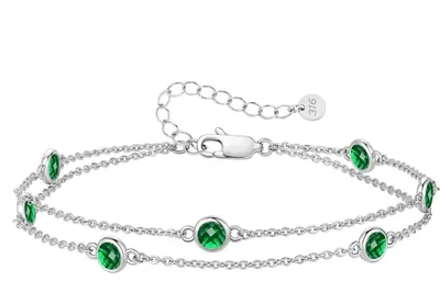 Produktbild von Damen Armband 925 Sterling Silber Zirkonia Verstellbar Goldfarben