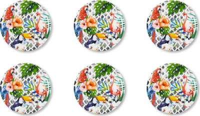 Produktbild von Excelsa set von 6 pizzascheneider Tropical porzellan 31 cm bunt
