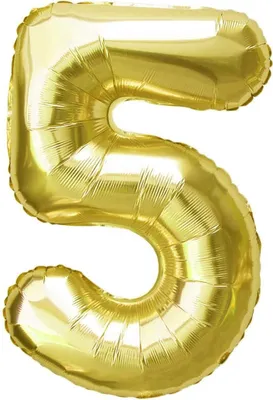 Produktbild von Oblique Unique 1x Folien Luftballon mit Zahl 5 Geburtstag Jubiläum Party Deko Ballon - gold