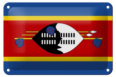 Produktbild von Blechschild Flagge Swasilands 18x12cm Flag of Eswatini Dekoration