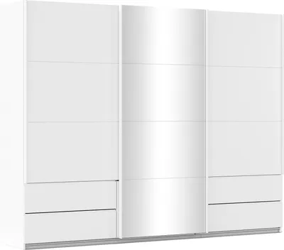 Produktbild von Schwebetürenschrank - 271 x 210 cm - 3 Türen - Alpinweiß - mit Spiegel