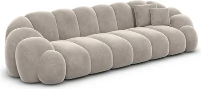 Produktbild von Samtstoff 4-Sitzer Couch Liora Sand