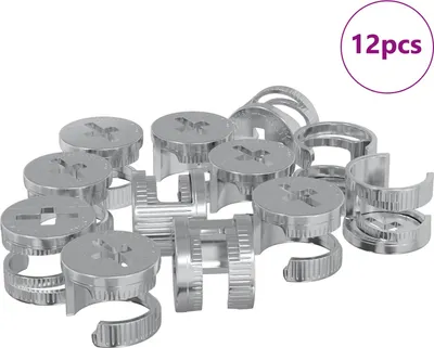 Produktbild von Zapfenschloss-Muttern 12 pcs Silber 12 x 10 mm Metall