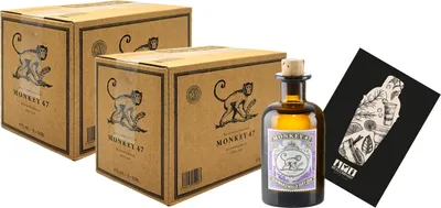 Produktbild von Monkey 47 Gin Miniatur 12x 50ml (47% vol) Schwarzwald Dry Gin Mini- [Enthält Sulfite]