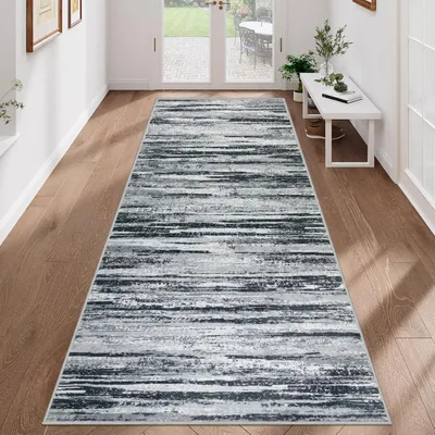 Produktbild von Läufer Teppich 80 x 200 cm, rutschfest, waschbar, Kunstwolle, für Flur