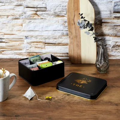 Image de Boîte Métal - COOK CONCEPT - Élégante - Compartimentée - Noir et Or