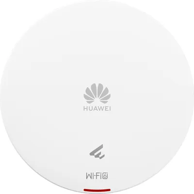 A white Huawei Wi-Fi 6 access point is shown from a top-down perspective against a white background.