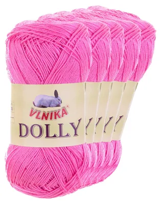 5 x 100g Strickgarn Dolly Uni Häkelgarn Handstrickgarn Wolle pink