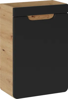Produktbild von Waschtischunterschrank 40 cm NEW-LUTON in seidenmatt anthrazit mit Wotan Eiche Nb., ohne Becken, B/H/T ca. 40/60/22 cm