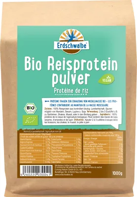 Produktbild von - Bio Reisprotein - veganes Protein - 1kg von Erdschwalbe