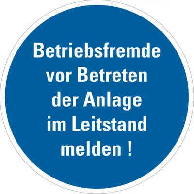 Produktbild von Dreifke® Gebotsschild Betriebsfremde vor Betreten...Leitstand melden!, Kunsts...