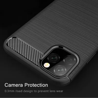 Obrázok produktu pre Techsuit Karbónový silikón ochranný obal na - iPhone 11 pro - čierny