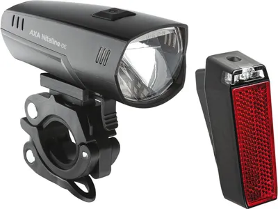 Produktbild von AXA Batterieleuchten Set 'Niteline', LED, 35 Lux, mit Nyx Rücklicht, schwarz (1 Set)