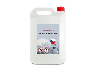 Obrázek produktu pro Ecoliquid Isopropylalkohol 99,9% IPA 5 l; Odmašťuje, čistí, dezinfikuje; Zdravotnictví, veterina, domácnost, 3D tisk, detailing, kosmetika, průmysl